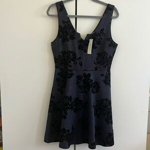 Dark blue sparkle flower dress from Francesca’s.